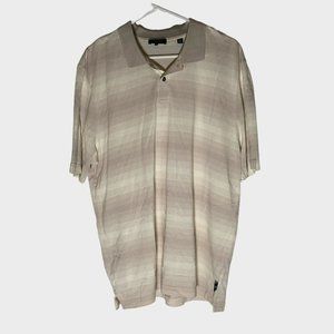 Ted Baker London Striped Tan Polo Shirt Size 5 XL NWOT